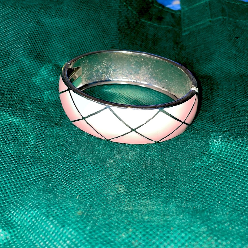 Pink and Silver Hinged Bracelet. NWT